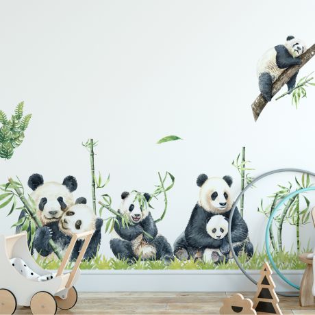 Giant Panda Wall Stickers, Big Wall sticker Set for Kids, Panda Wall Decal, Panda Decal, Boys Room Decor, Girls Room Decor,Animal Wall Decal