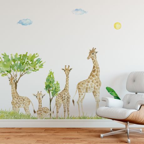 Big Giraffe Stickers Set for Kids, Giraffe Animal wall sticker for children, Kids room wall decal for Home decoration, Nursery Wall Stickers
