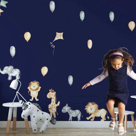 Kids Room Decoration, Animal Wall Stickers for Nursery, Lion Cute Sticker Pack, Animal Poster, Vinyl Nature Animal Art Waterproof Sticker
