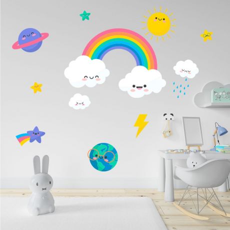 Rainbow wall stickers for Nursery kids room