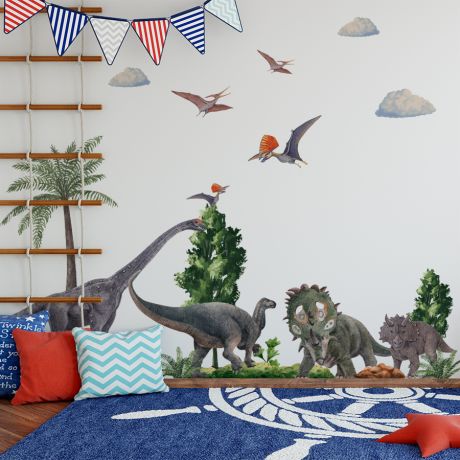 Dinosaur Wall Stickers for Kids Room, Children wall stickers, Dino Jurassic ParkWall sticker, Kids Room Sticker, Wall Decal, Home Decoration