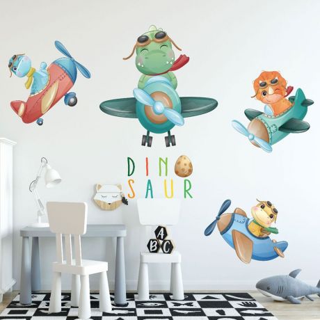 Flying Dinosaur Group Wall Decal for Kids Room Jurassic Park