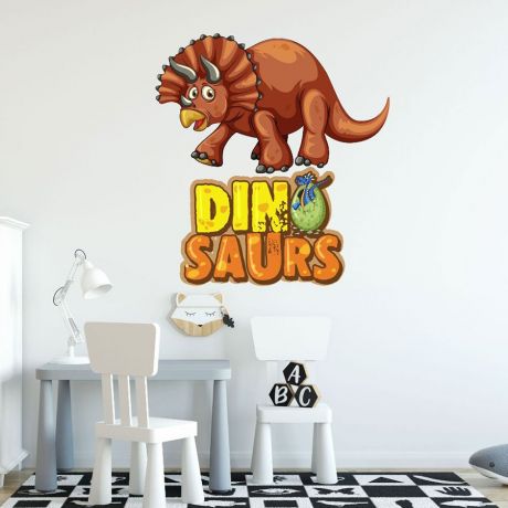 Triceratops Dinosaur Wall Decal for Kids Room Jurassic Park
