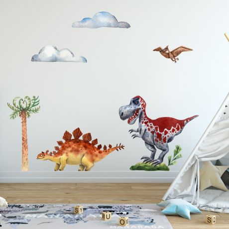Dinosaur Wall Decal for Kids Room Jurassic Park- Dino peel&stick wall sticker