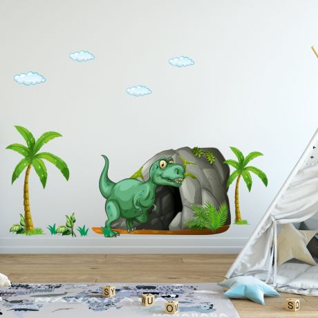 Trex Dinosaur Cave Wall Decal for Kids Room Jurassic Park- Dino peel&stick wall sticker, Dinosaurs Jurassic Park
