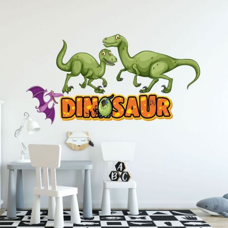 Green Dinosaur Wall Decal for Kids Room Jurassic Park