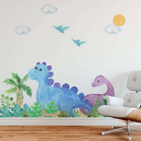 Torosaurus Window Stickers for Childrens Bedroom W6 Kids Dinosaur Wall Sticker 