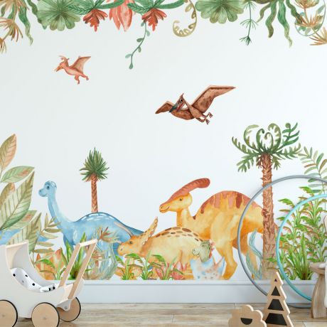 Dinosaur Wall Stickers for Kids Room, Jurassic Park peel&stick wall sticker, kids Room Wall Decal, Home Decor, Wall removable Dinosaur Decal