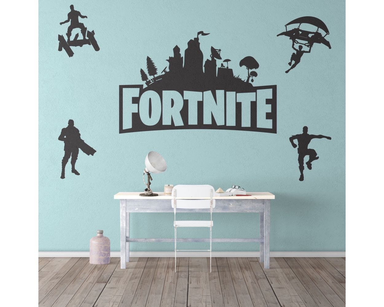 Best Fortnite Logo with Characters Vinyl Wall Stickers