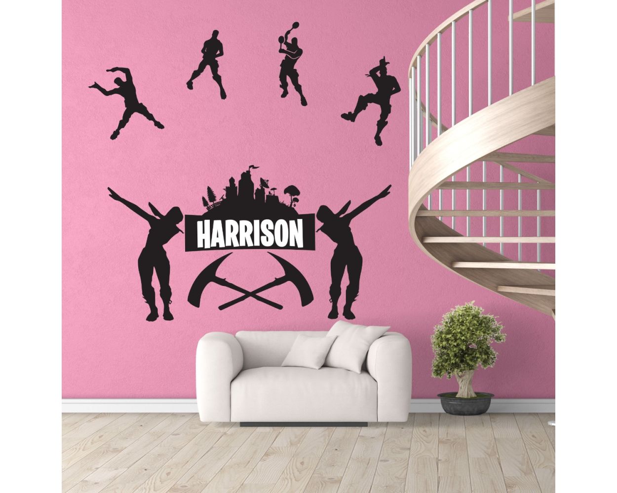 Fortnite Personalized Name Wall Art Stickers for kids room