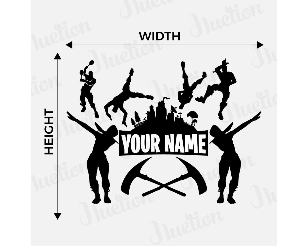 gaming Fortnite Personalized Name Wall Art Stickers 