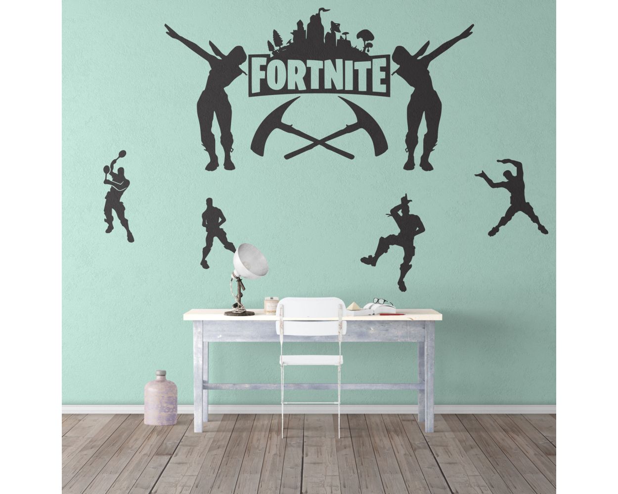 Best Fortnite Logo with Characters Vinyl Wall Stickers for room wall decor