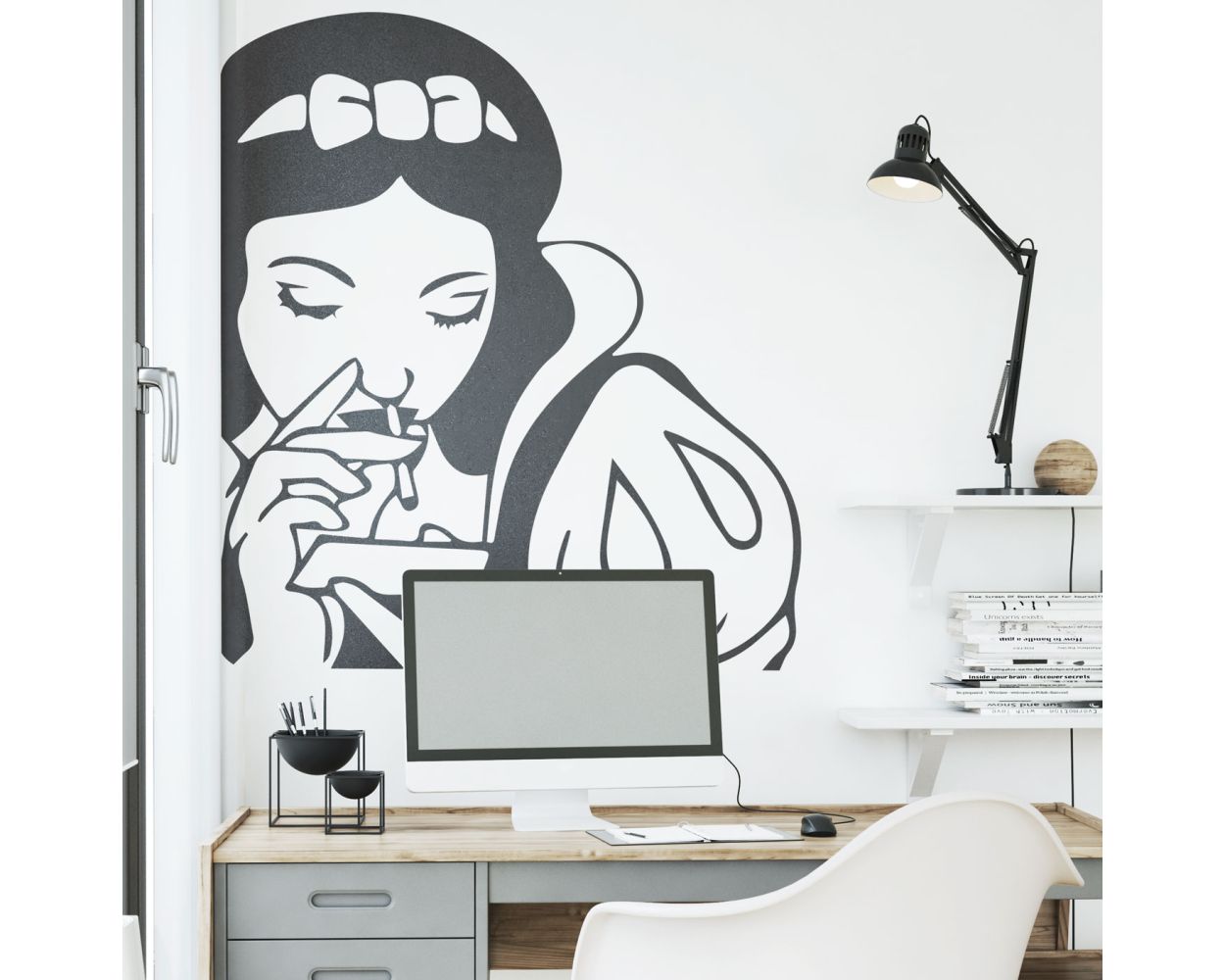 Vintage Art Spoof Pin-up Snow White Wall Stickers. shop now