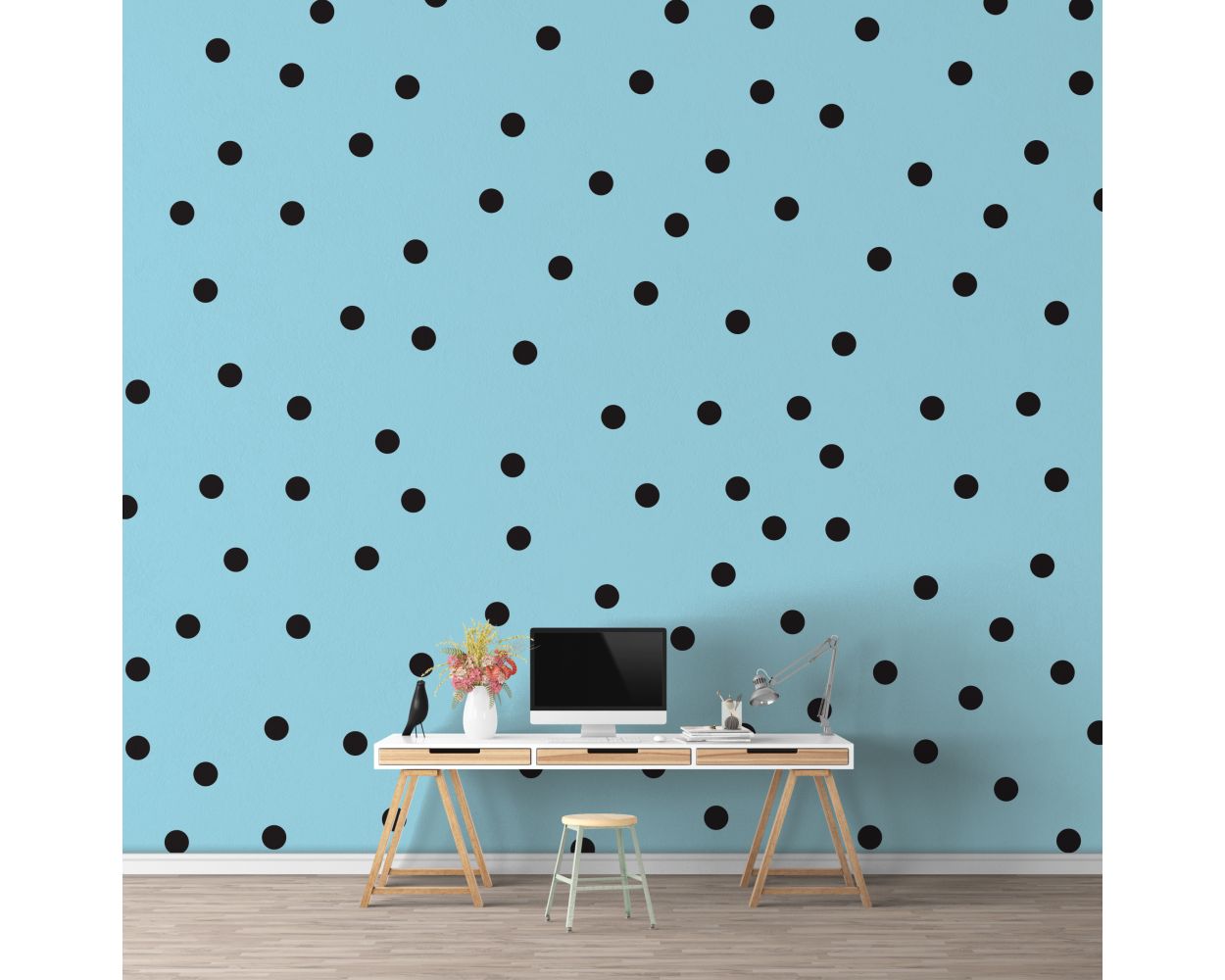 Best Beautiful Giant Polka Dots Pattern Vinyl Wall Decals for Kids Bedroom Wall Decor