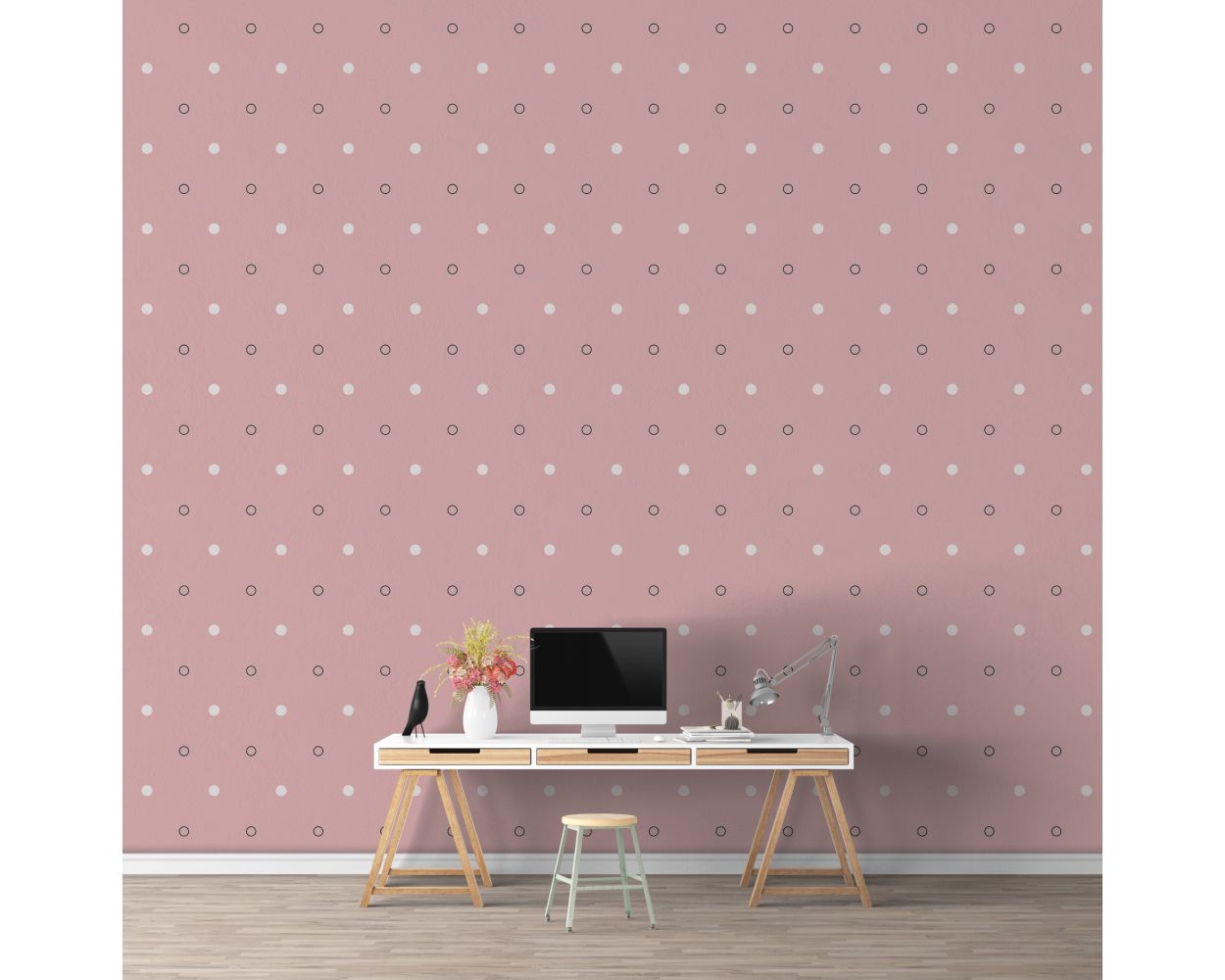Mixed Colour Dots & Outlined Polka dots Pattern Wall Decals for Kids Bedroom Wall Decor