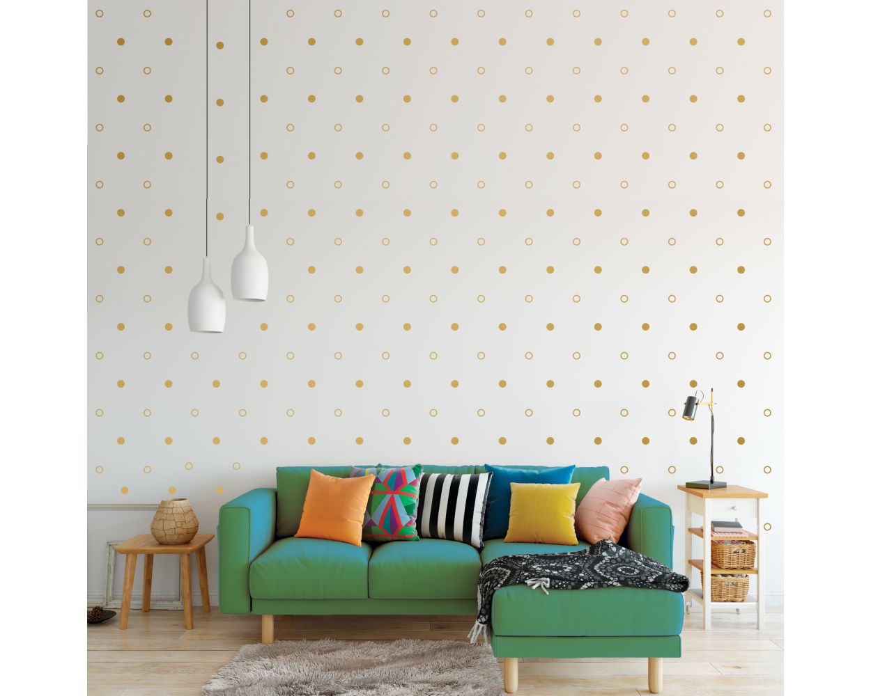 Best Beautiful Metallic Gold Dots, Outlined Polka dots Pattern Wall Decals for Kids Bedroom Wall Decor