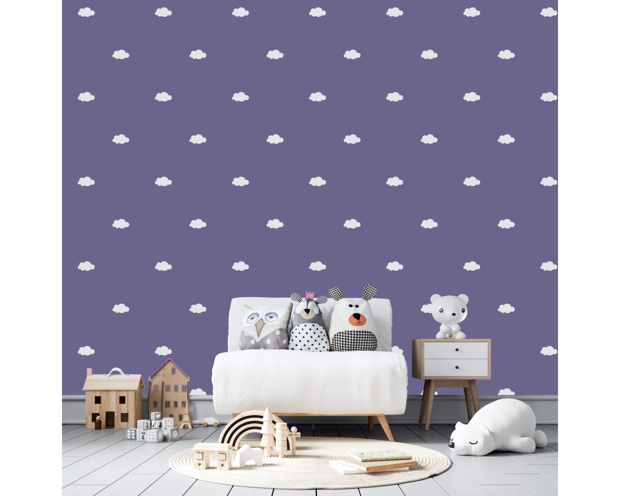 Beautiful Bohemian Clouds Pattern Vinyl Wall Stickers for Kids Bedroom Wall Decor