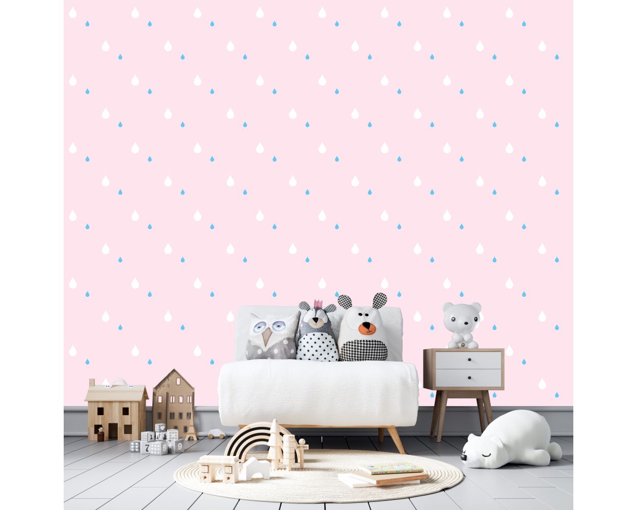 Best Mixed Size Raindrops Pattern Vinyl Wall Decals 
