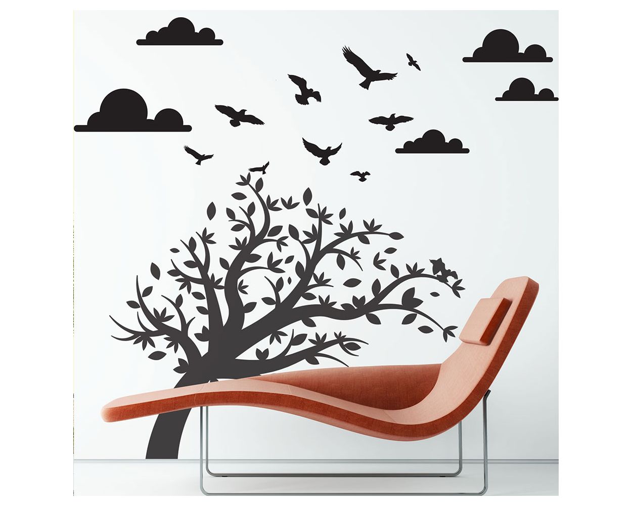 Cool & Best beautiful Birds, Clouds & Tree Vinyl Wall Stickers for Bedroom Wall Decor