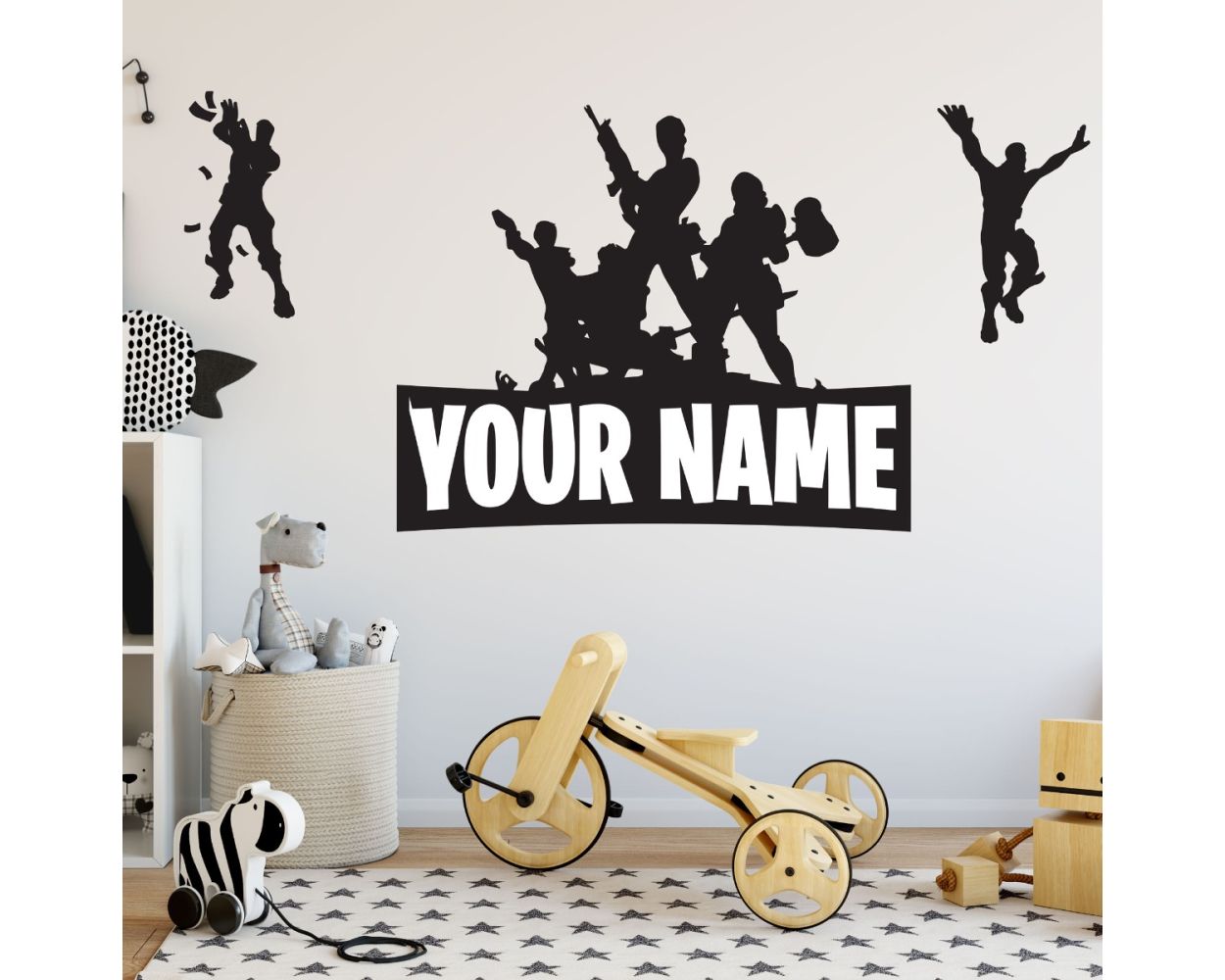 Best Personalized Fighting Fortnite Vinyl Wall Decals for gaming room wall decora