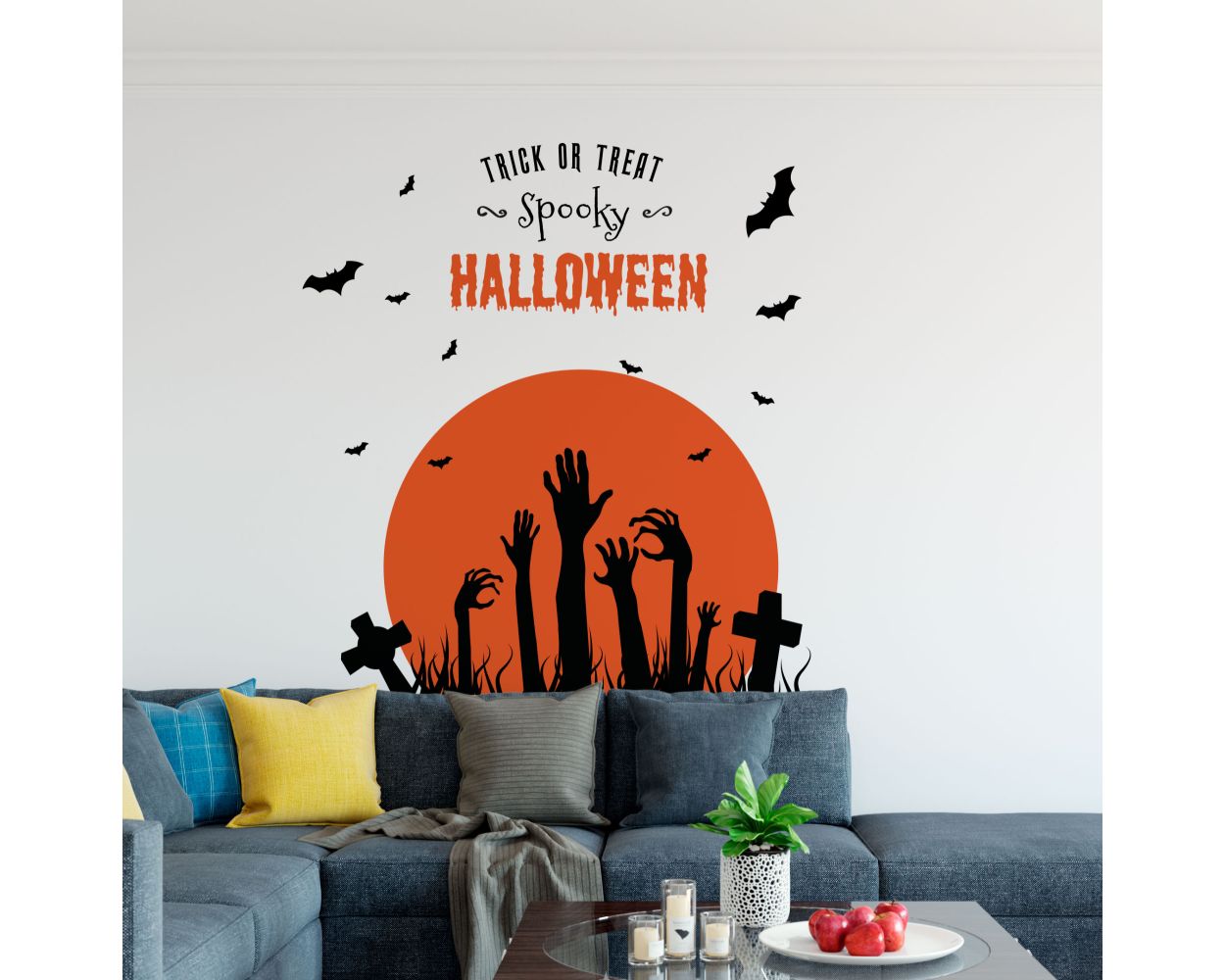 Best Beautiful Spooky Halloween Trick or Treat Zombie Wall Stickers. Shop now