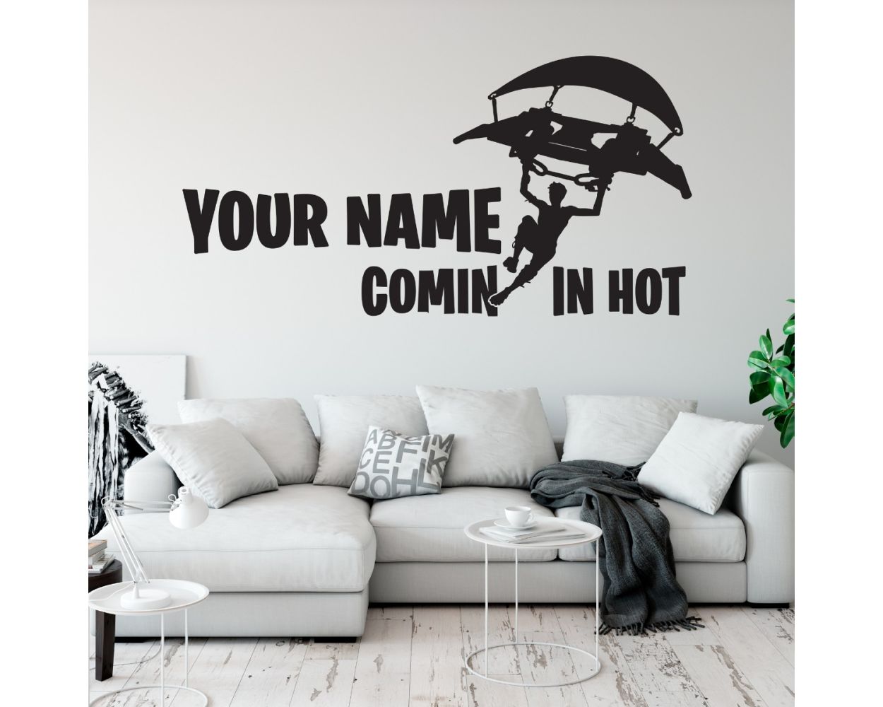 Fortnite Personalized Name Wall Art Sticker for Boys Gaming Room