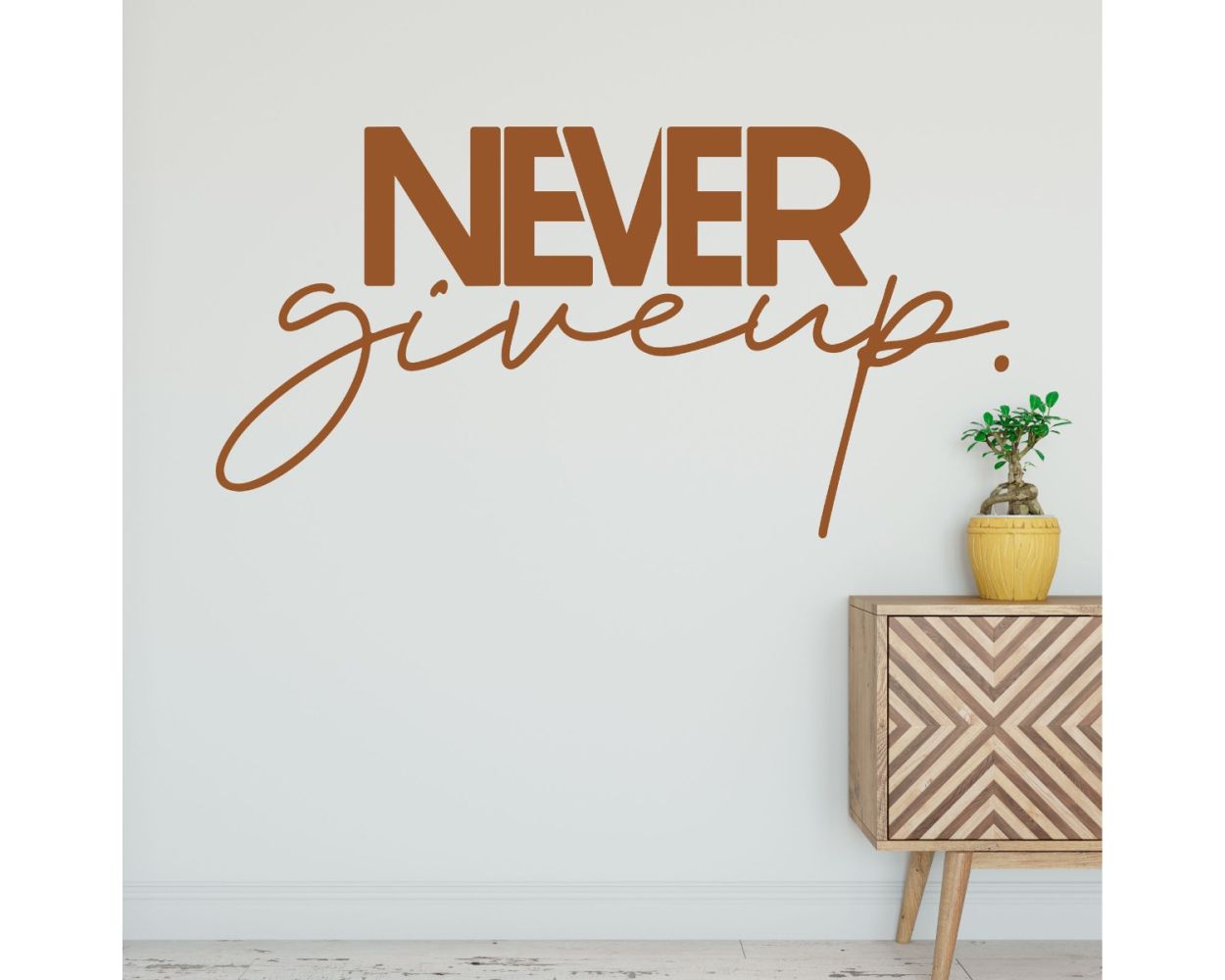 'Never Give up' Office Motivational Quotes Wall Decals for office quotes wall decor. shop now