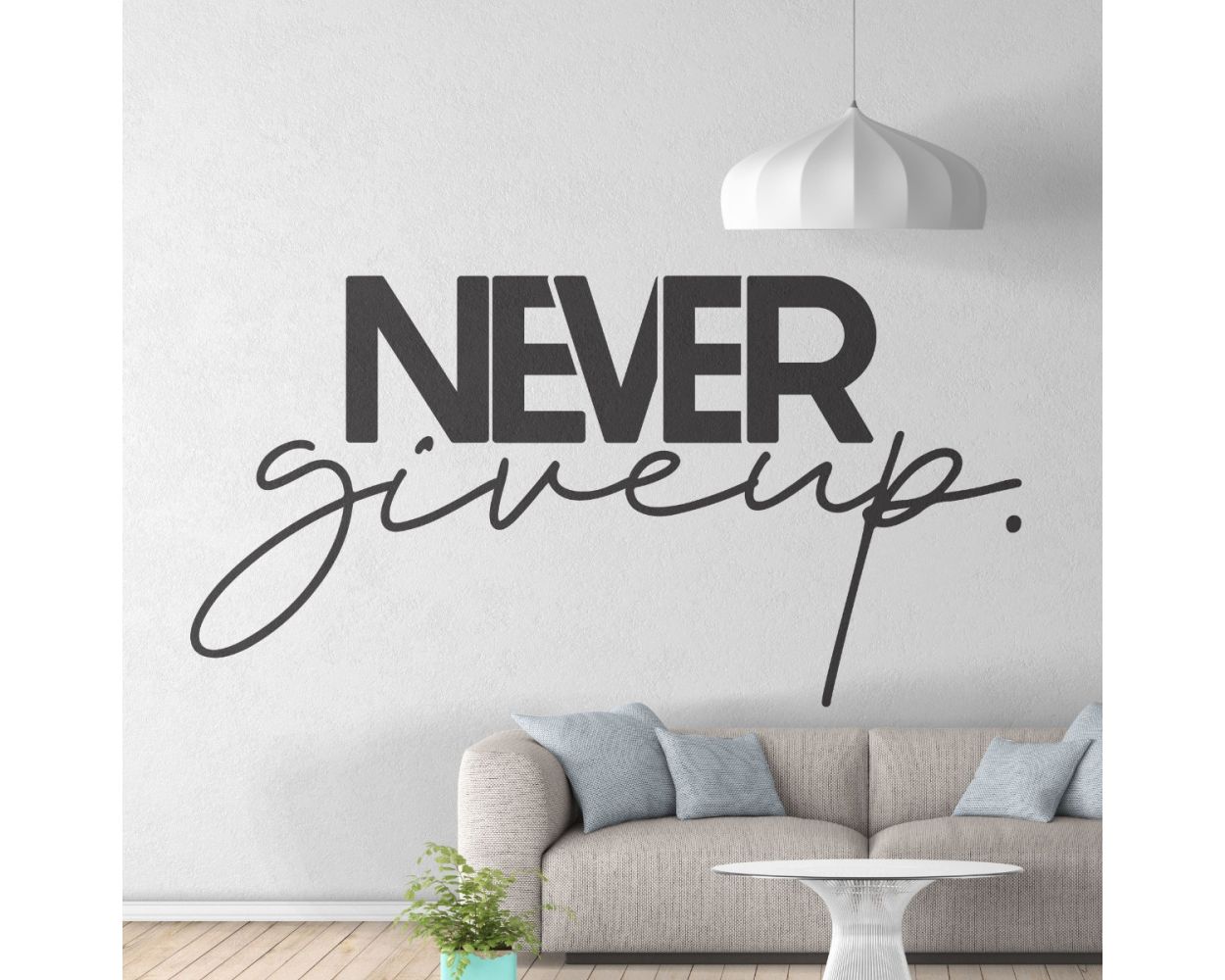 'Never Give up' Office Motivational Quotes Wall Stickers for office quotes wall decor