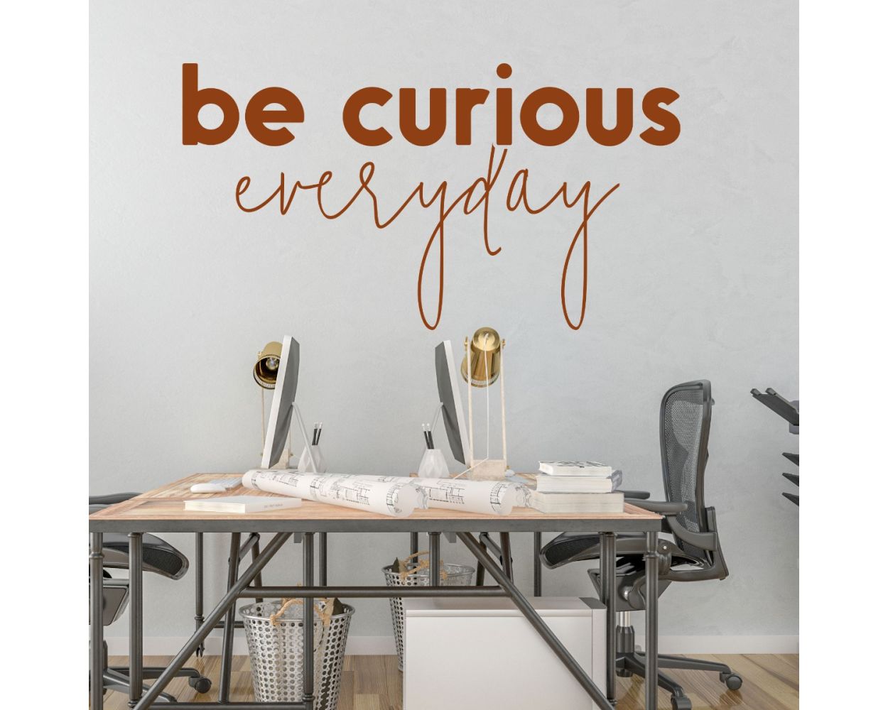 Be Curious Everyday Office Motivational Quotes Wall Decals for Office wall decor