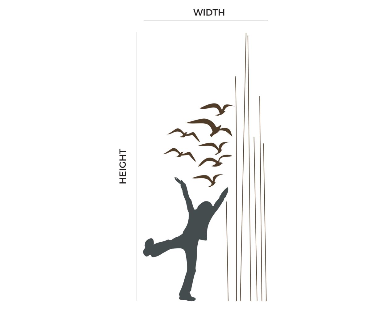 Best Boy Flying with Birds Nature Vinyl Wall Decals. shop now