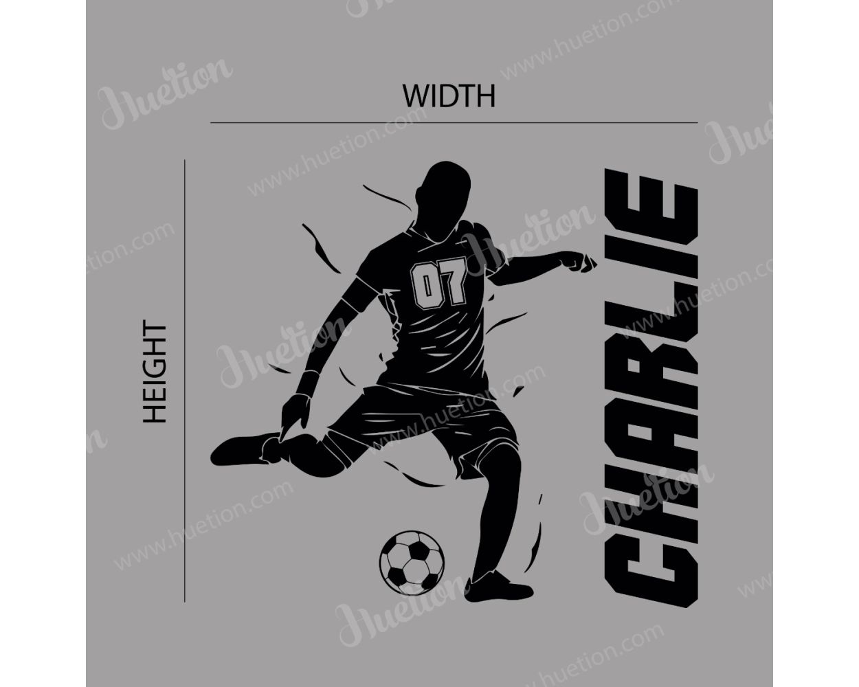 Custom Name & Jersey Number Boys Gaming Room Football Wall Stickers