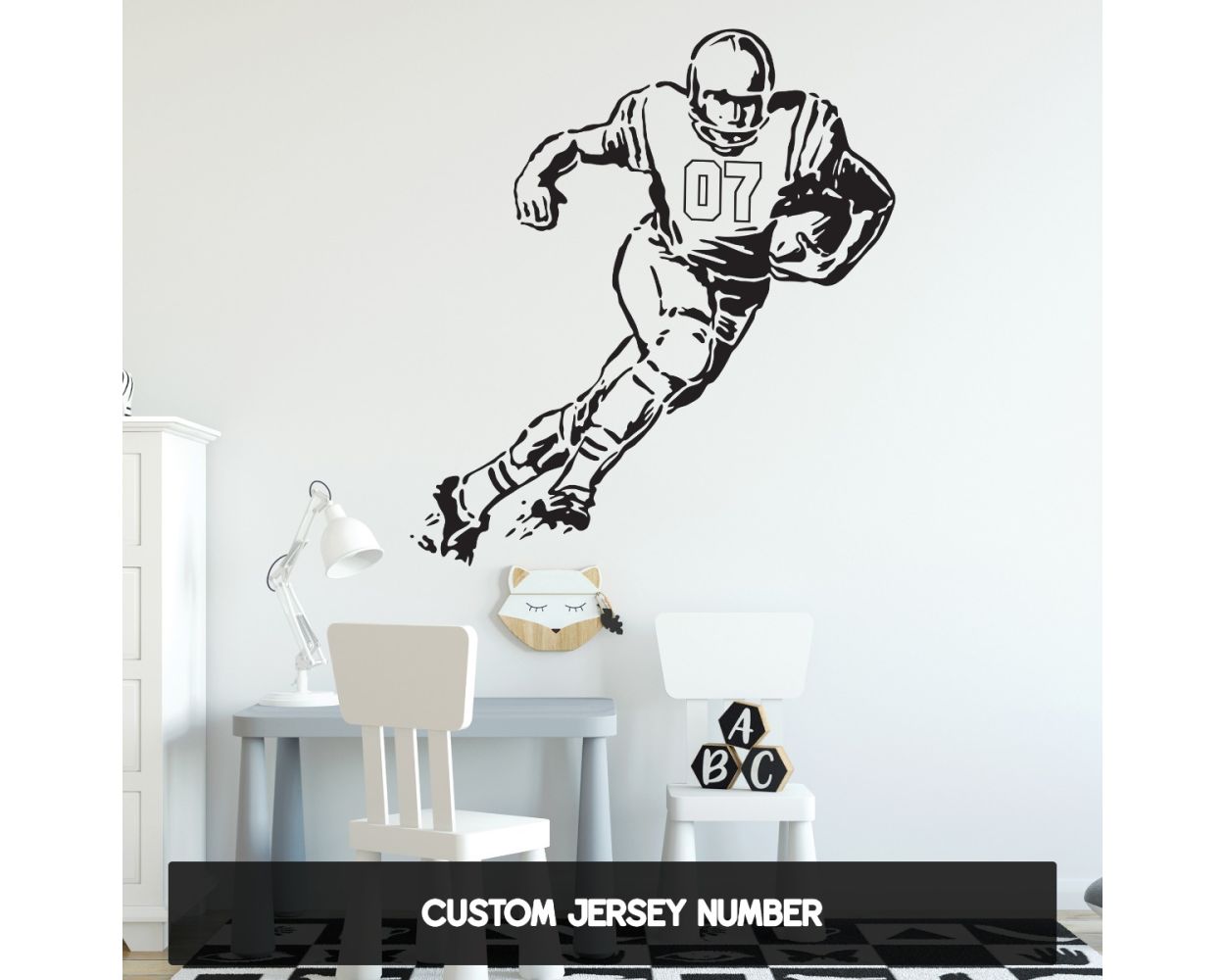 American Football Jersey Number Wall Stickers for kids room