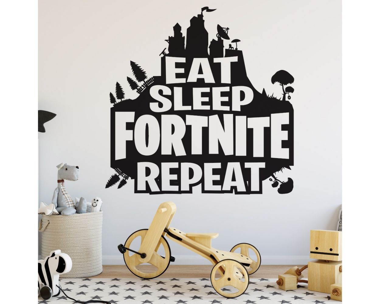 Eat Sleep Fortnite Repeat Wall Decals For Boys Room Decor