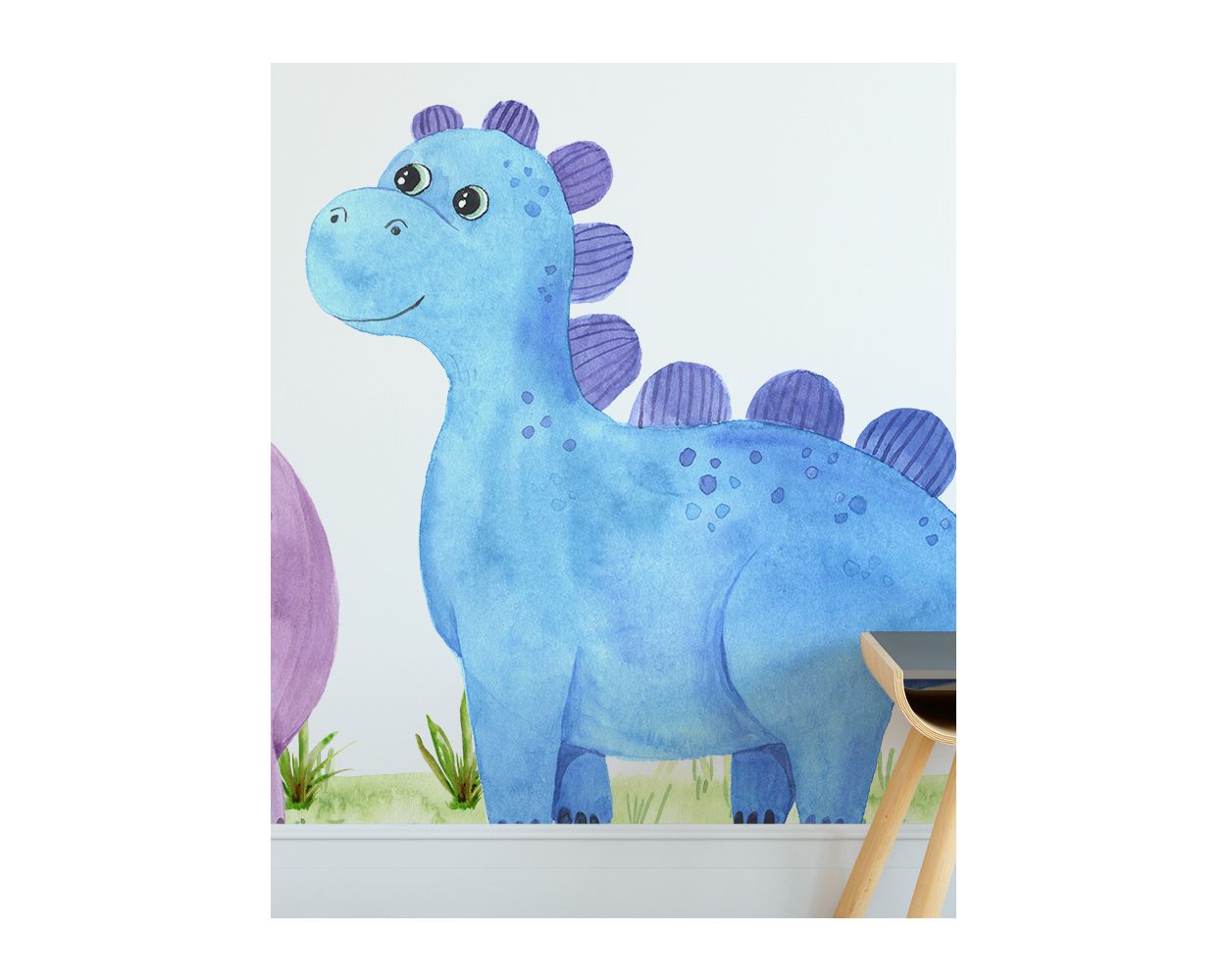 Cute Dinosaur Watercolor Vinyl Wall Decals for Kids Nursery Wall Decor