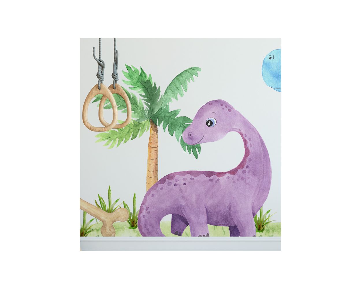 Cute Dinosaur Watercolor Vinyl Wall Stickers for Kids Nursery Wall Decor