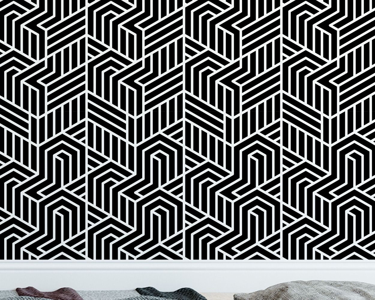 Best Abstract Geometric Pattern With Stripes Lines Wall Stickers