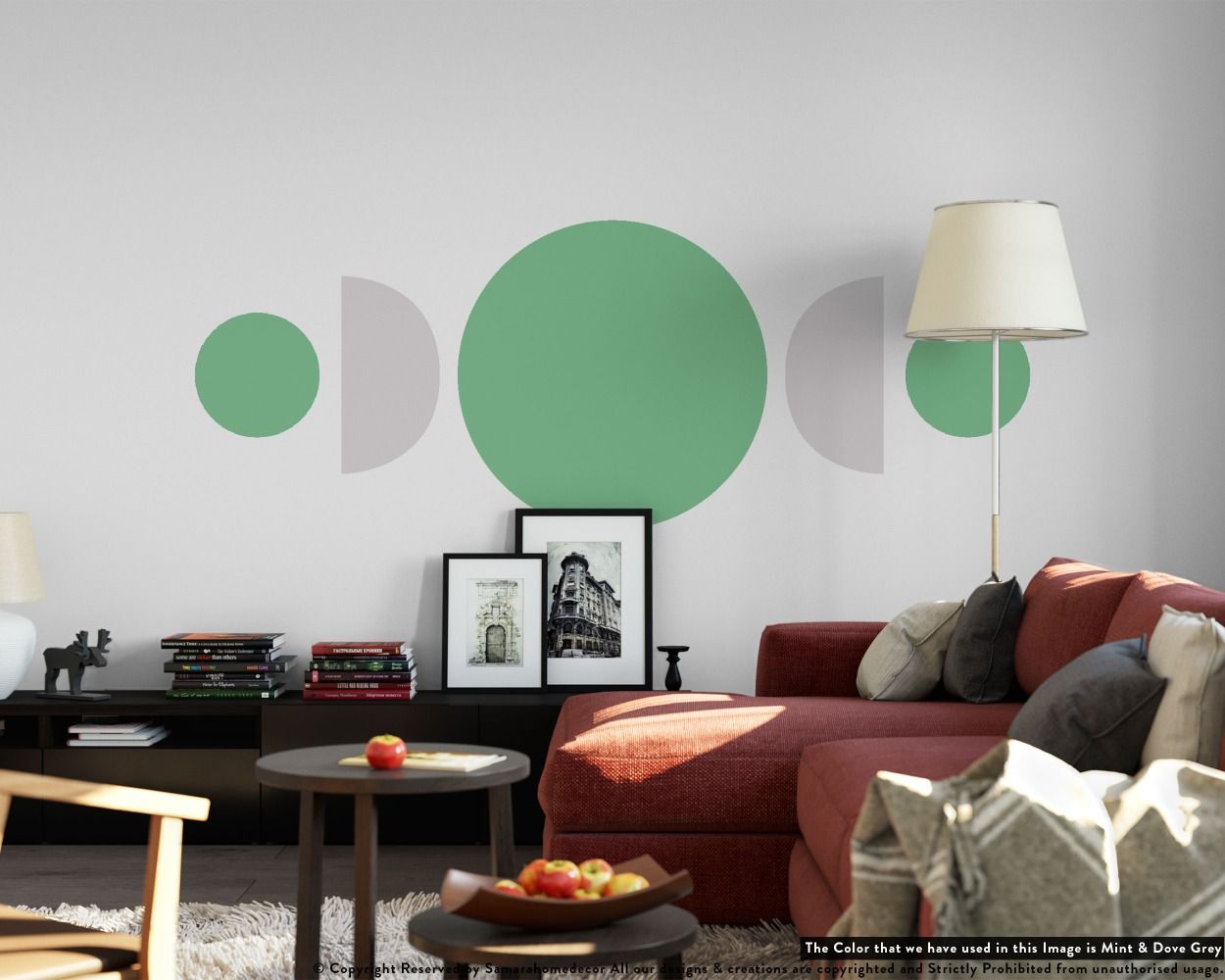 Cute and best half and Full Circles Geometric Pattern Boho vinyl Wall decals