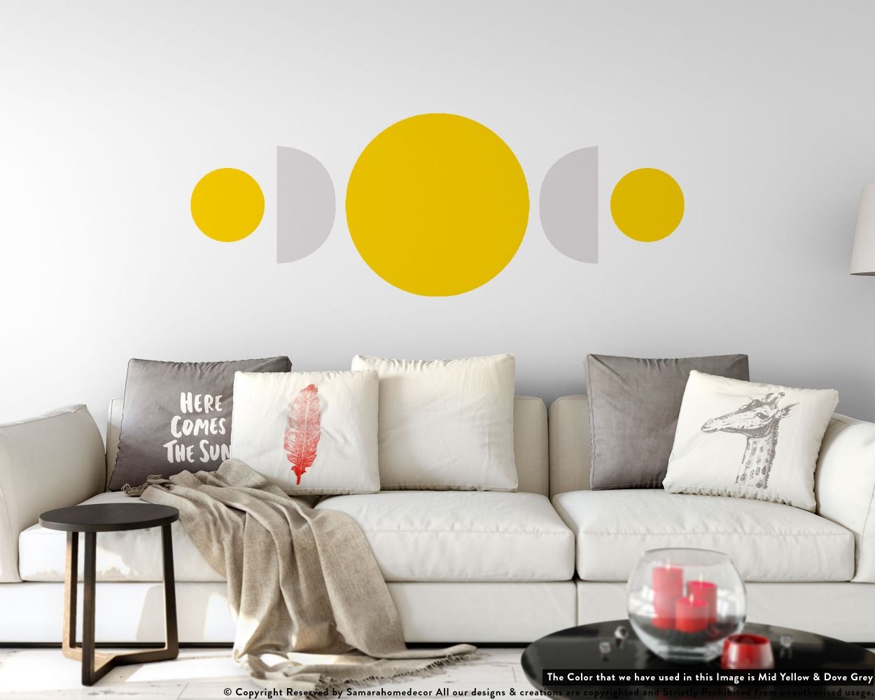 Cute and best half and Full Circles Geometric Pattern Boho vinyl Wall stickers