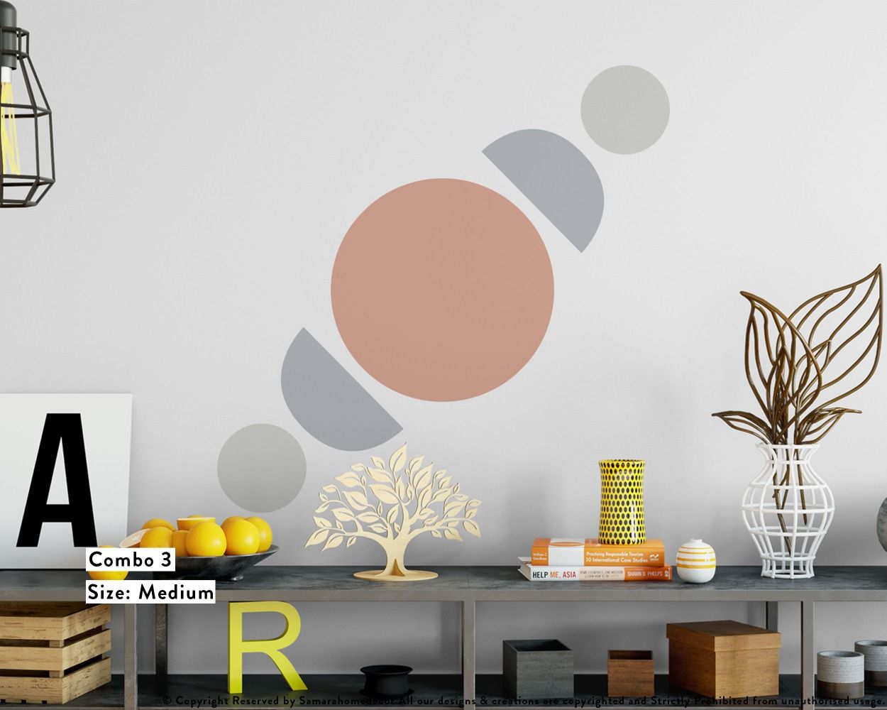 Boho Shapes Circle and Half circle Geometric Vinyl Wall Stickers