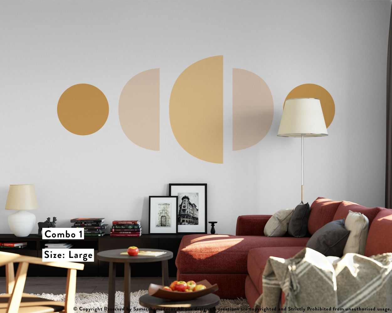 Best Boho Shapes Circle and Half circle Geometric Vinyl Wall Stickers