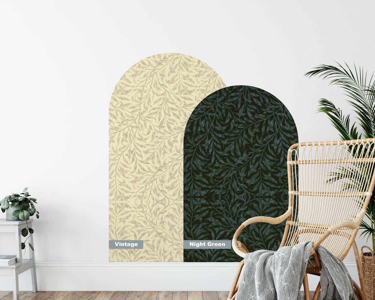 Best Beautiful Simple Boho Willow Arch Wall Stickers For Headboard Decor 