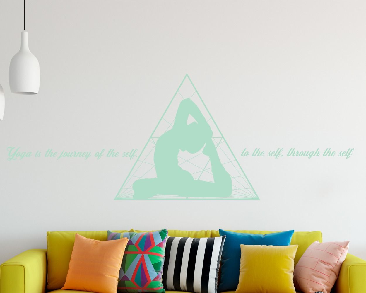 Beautiful Simple Yoga Meditation Quote Wall Stickers For Mind Relaxation 
