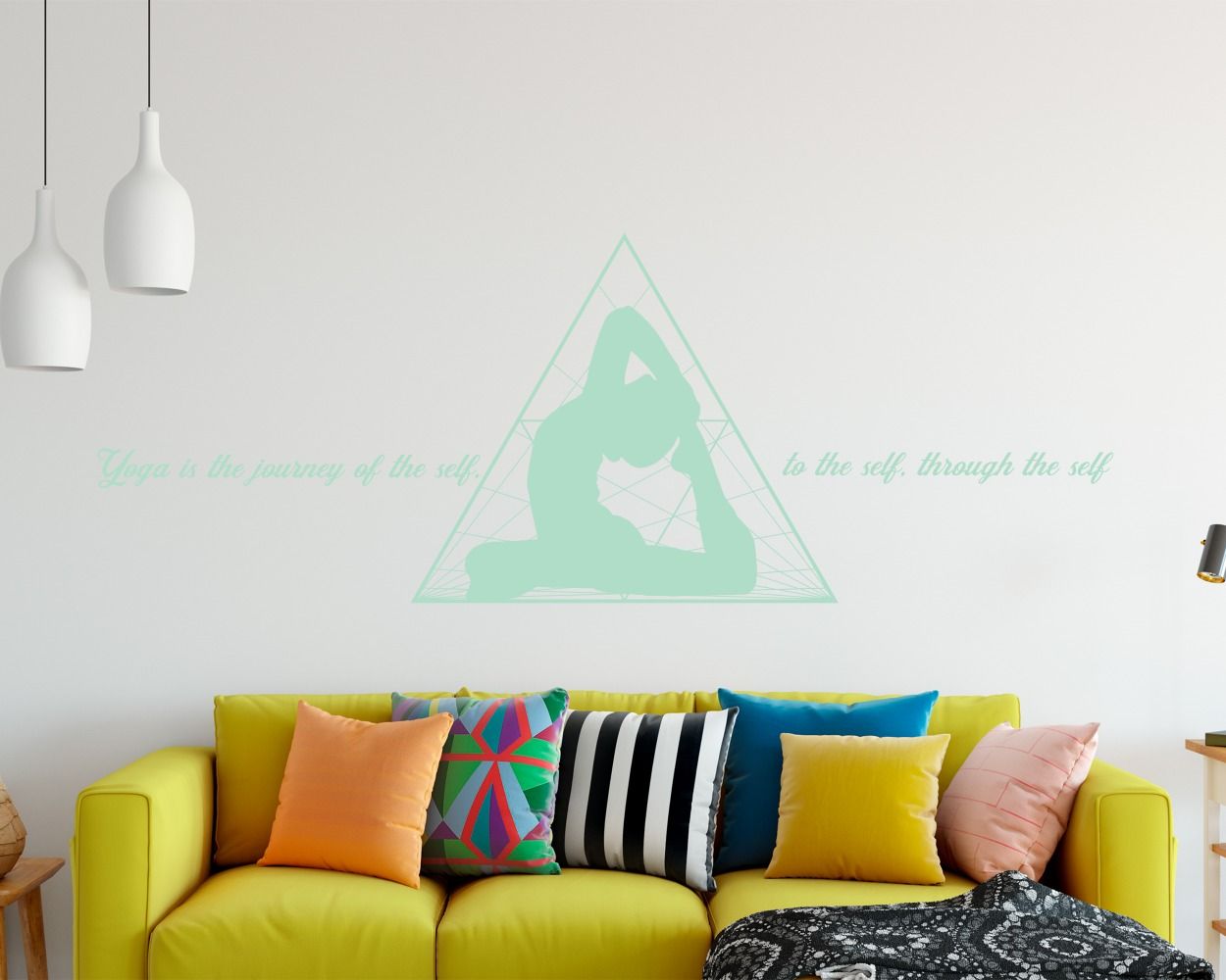 Beautiful Simple Yoga Meditation Quote Wall Decals