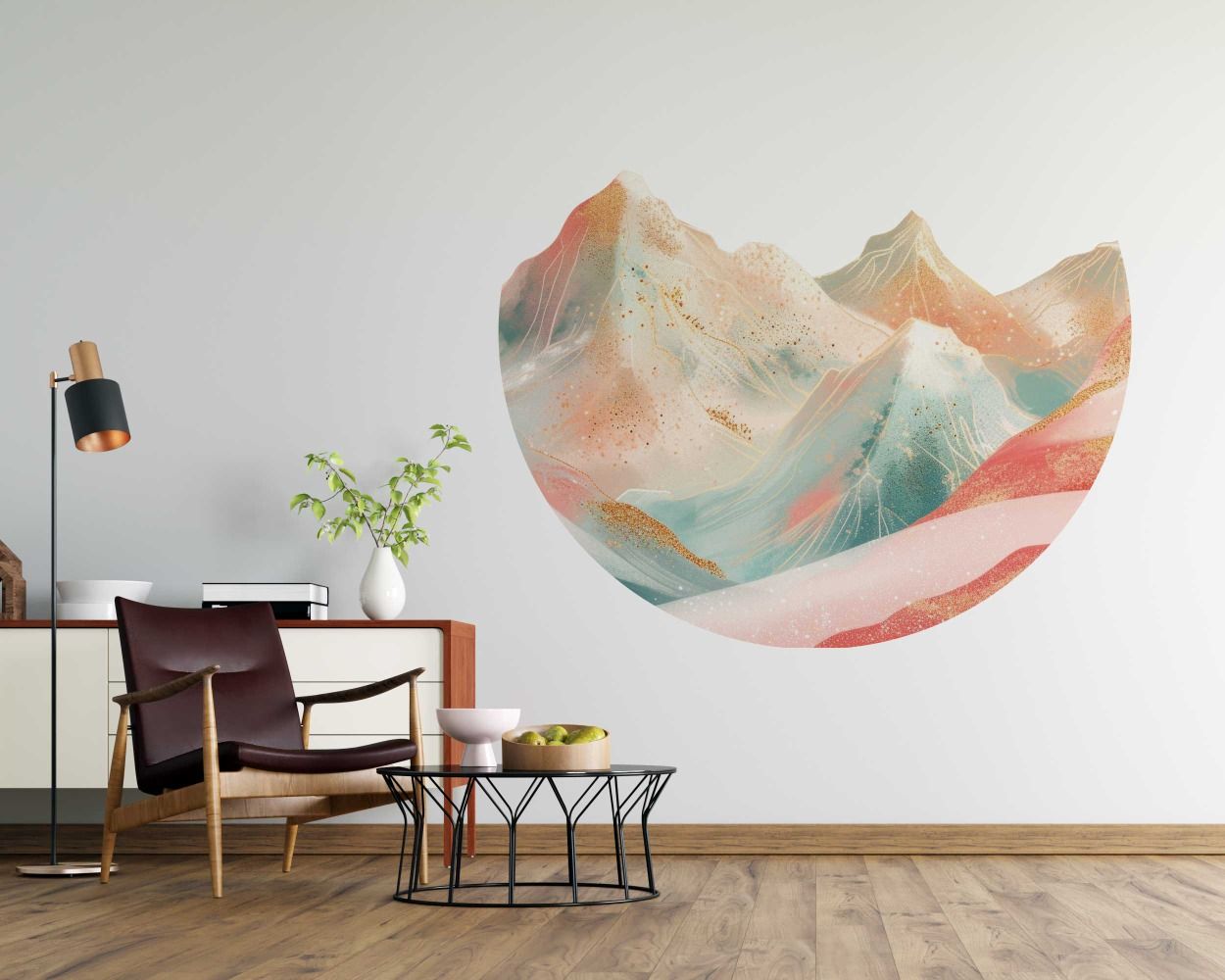 Best Beautiful Winter Gradient Colorful Abstract Mountain Wall Stickers 