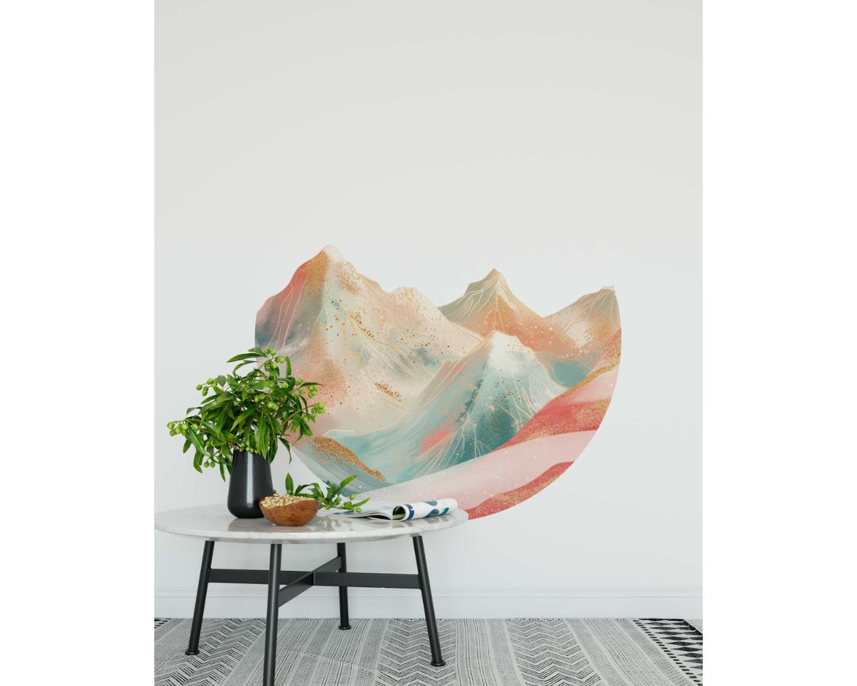 Best Beautiful Winter Gradient Colorful Abstract Mountain Wall Decals