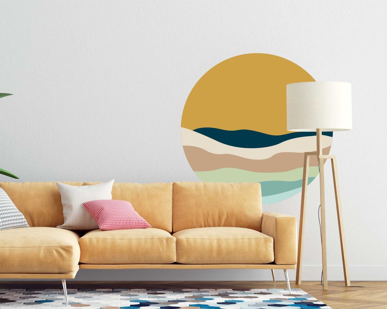 Best Abstract Circle Shape Boho Wall Decals For Bedroom Decoration 