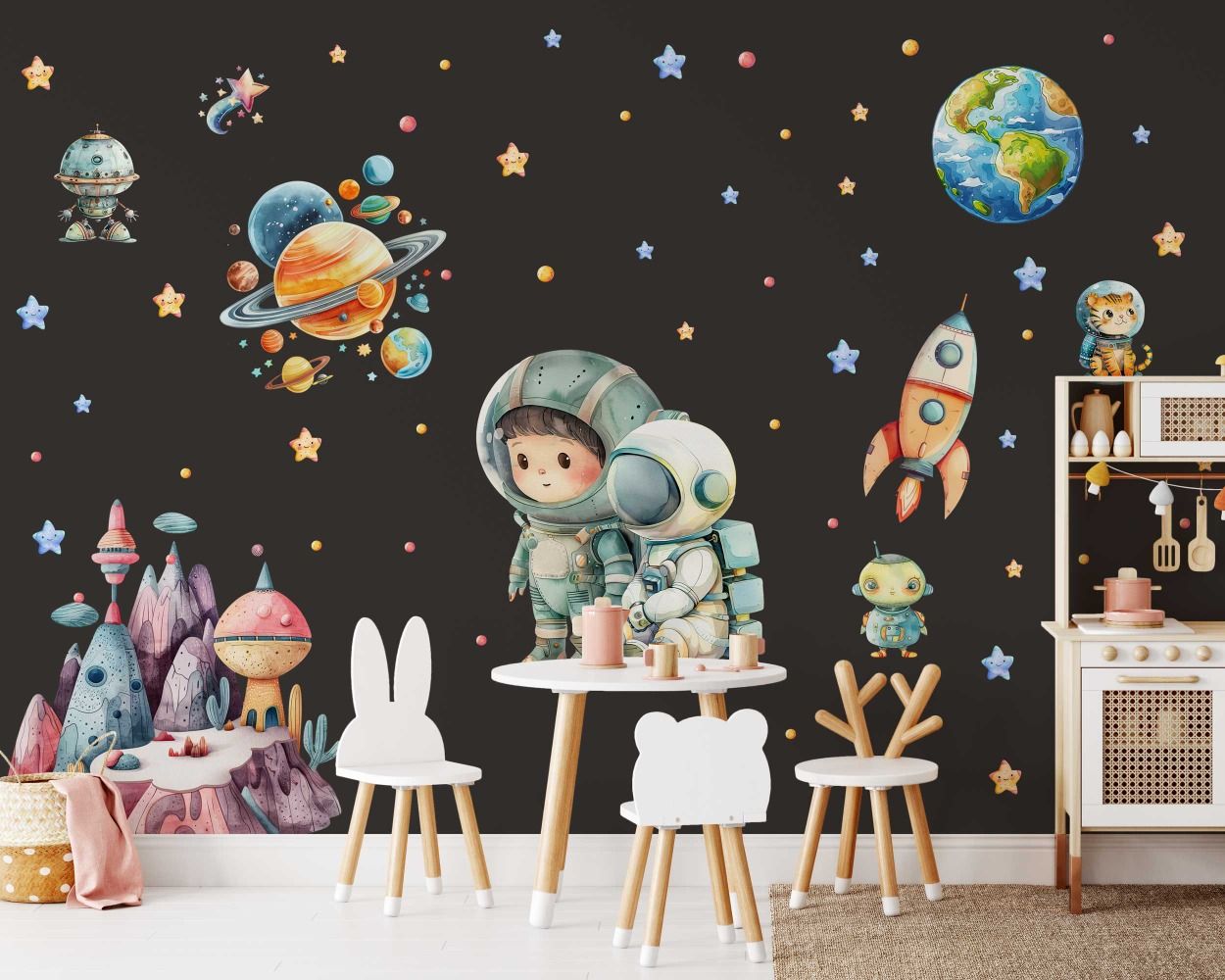 Best Astro Space Theme Wall Decals for Kids Room Decor