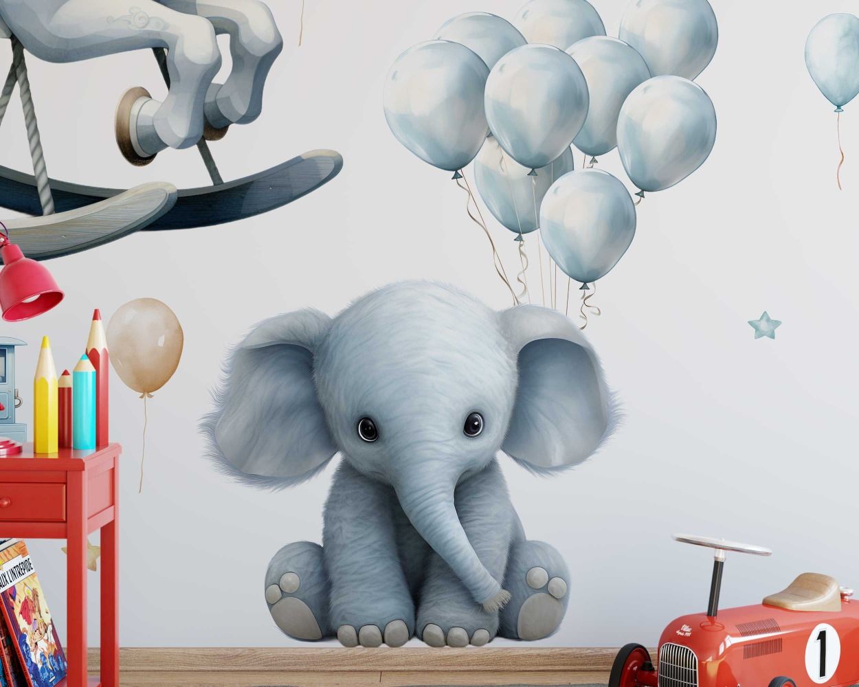 Cute Animal Toys Wall Decals for Kids Room Decor