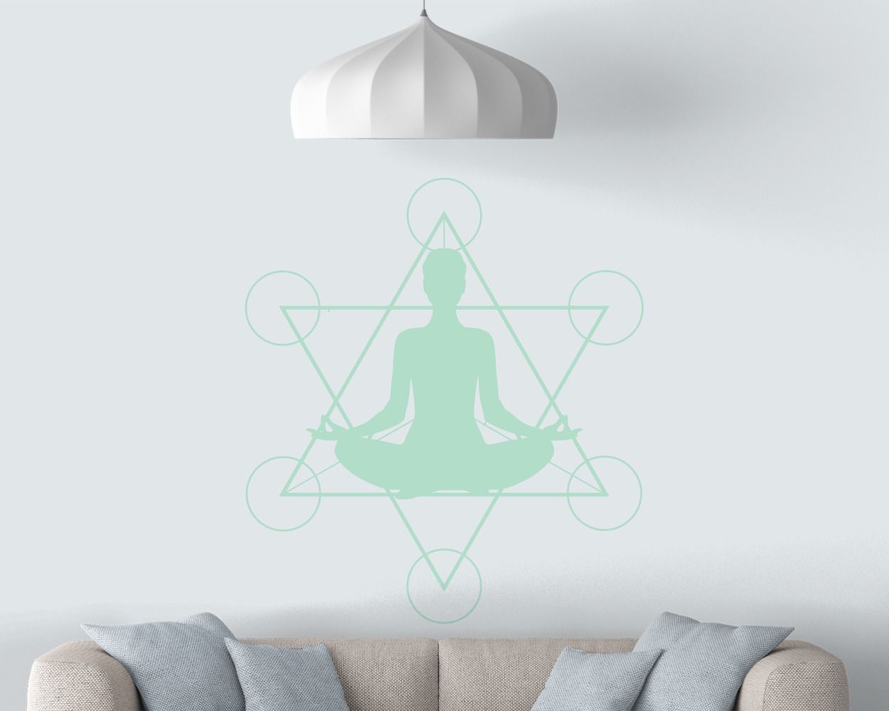 Beautiful Simple Buddha Geometric Meditation Yoga Wall Decals
