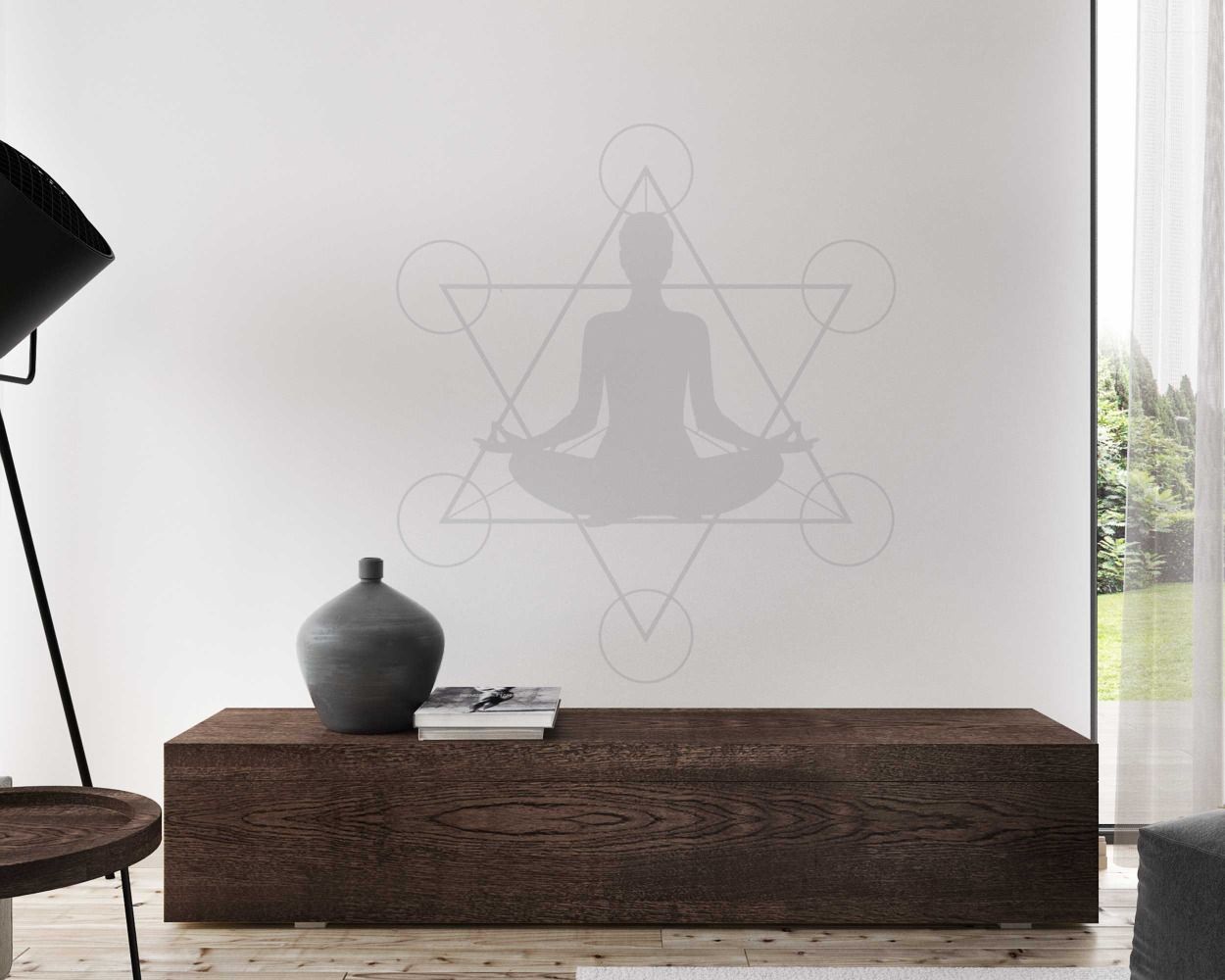 Beautiful Simple Buddha Geometric Meditation Yoga Wall Stickers
